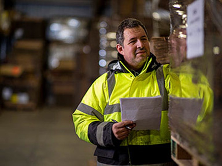 Warehouse worker offering Packaging Stock and Serve Services